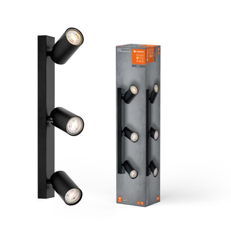 OSRAM LED Spot Octagon 3er Wand- und Decken Strahler dimmbar Schwarz